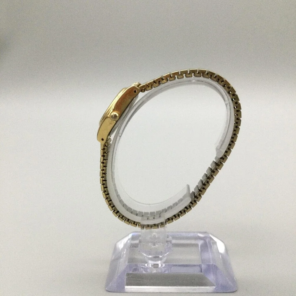 Watch-It Womens Watch 19mm White Dial Gold Tone Stretch Band New Battery